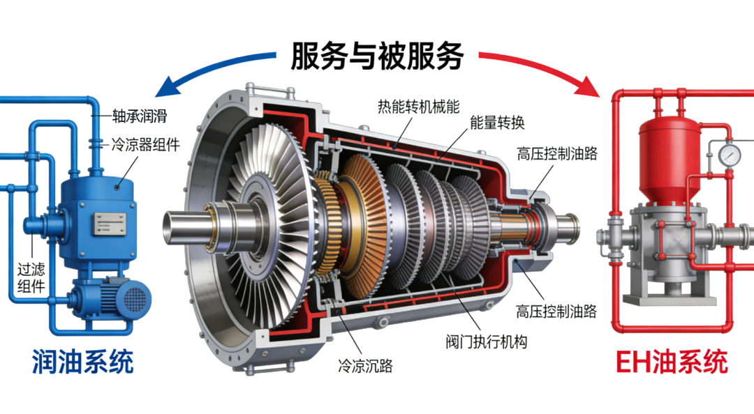 透平系統與潤滑油系統、EH油系統的功能定位與關聯分析